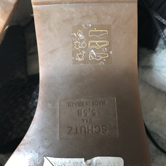 Schutz black woven leather platform espadrille like new ankle with tassel 5.5 - Picture 9 of 10